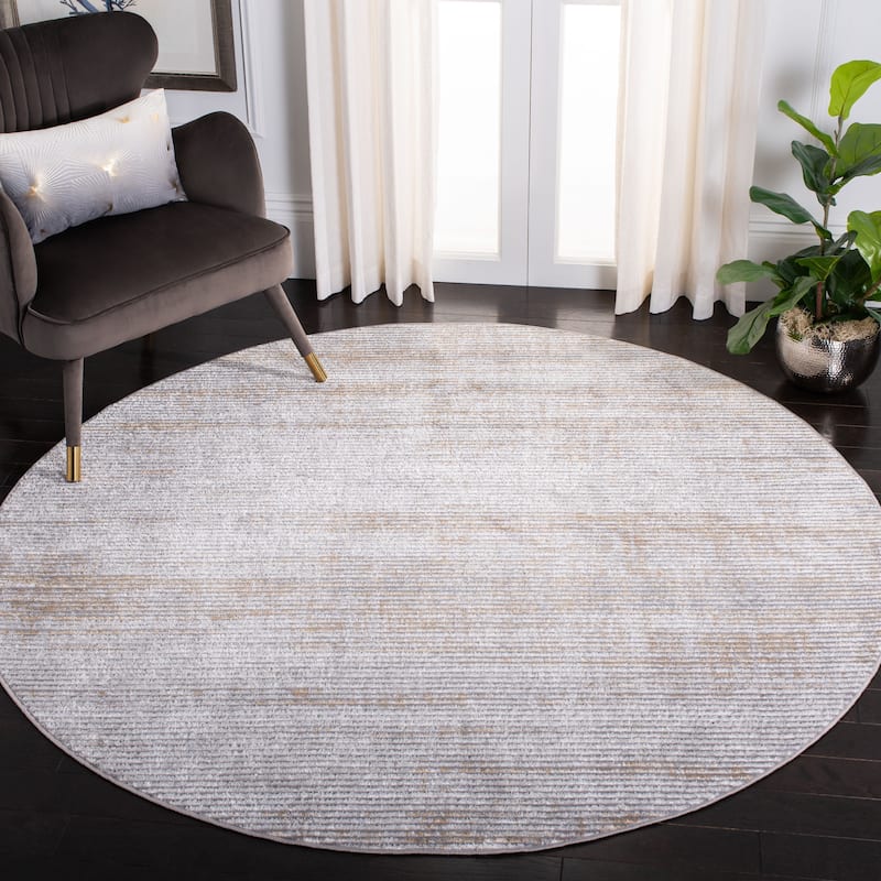 SAFAVIEH Orchard Alvira Modern Rug - 6'7" Round - Grey/Gold