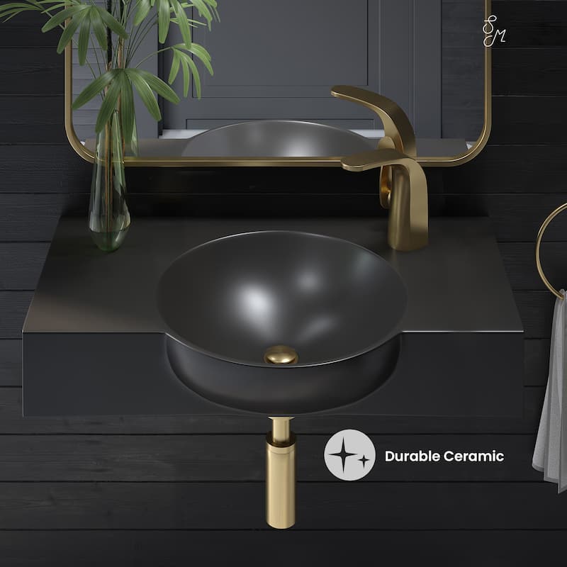 Chateau 30" Wall-Mounted Sink Center Basin With Right Side Faucet Mount In Matte Black - 30