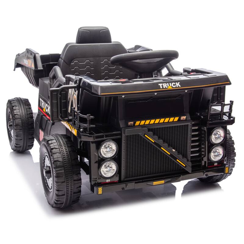 12V Kids Ride On Dump Truck W/Parents Control,2wd,Rear-Wheel Suspension,Electric Dump Bed And Extra Shovel,For Kids 3-5