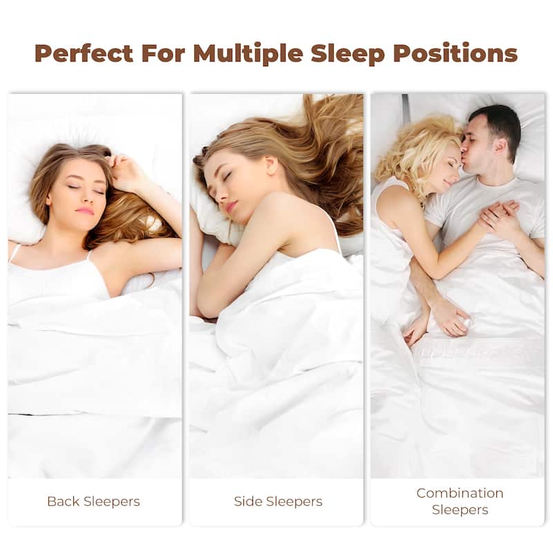 The Beyond Bed™ Set of 2 Goose Feather Down Gusseted Bed Pillow with Breathable Cotton Cover - White