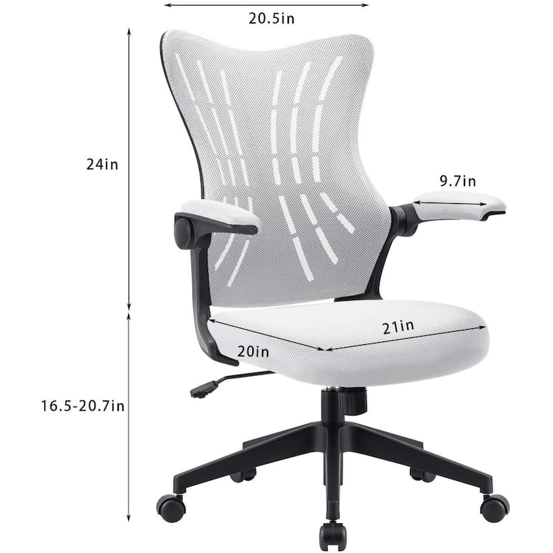 Homall Mid Back Mesh Office Desk Chair - Swivel Task Chair with Flip Arms and Lumbar Support