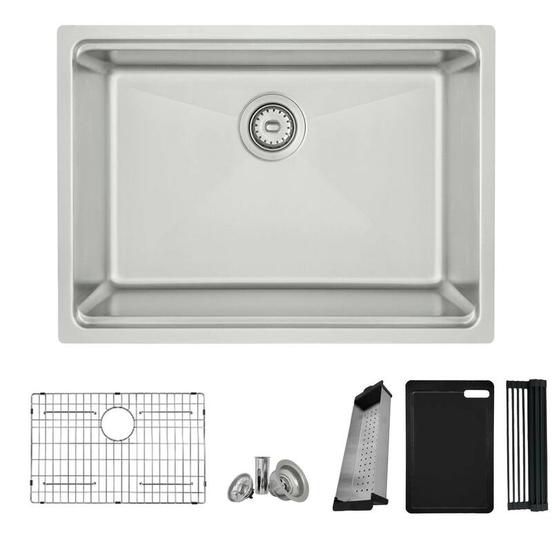 Dual-Mount Stainless Steel Workstation Kitchen Sink built in Accessories