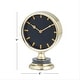 preview thumbnail 13 of 13, Gold Stainless Steel Metal Clock with Black Face