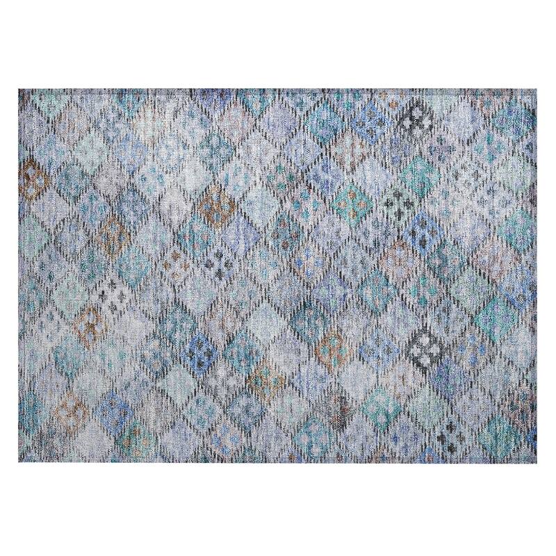 Machine Washable Indoor/ Outdoor Boho Modern Chantille Rug
