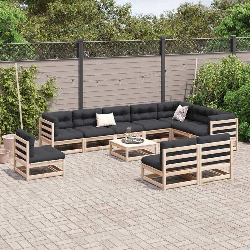 vidaXL Garden Sofa Set Wood Solid Pine Wood Large Modular