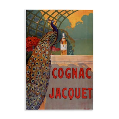 Stupell Vintage Cognac & Peacock Wall Plaque Art Design By Marcus Jules