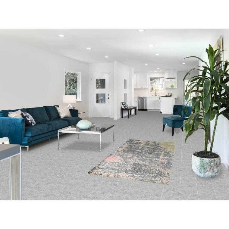 Contemporary Abstract Oriental Foyer Rug Hand-Knotted Grey Wool Carpet - 3'1"x 6'5"