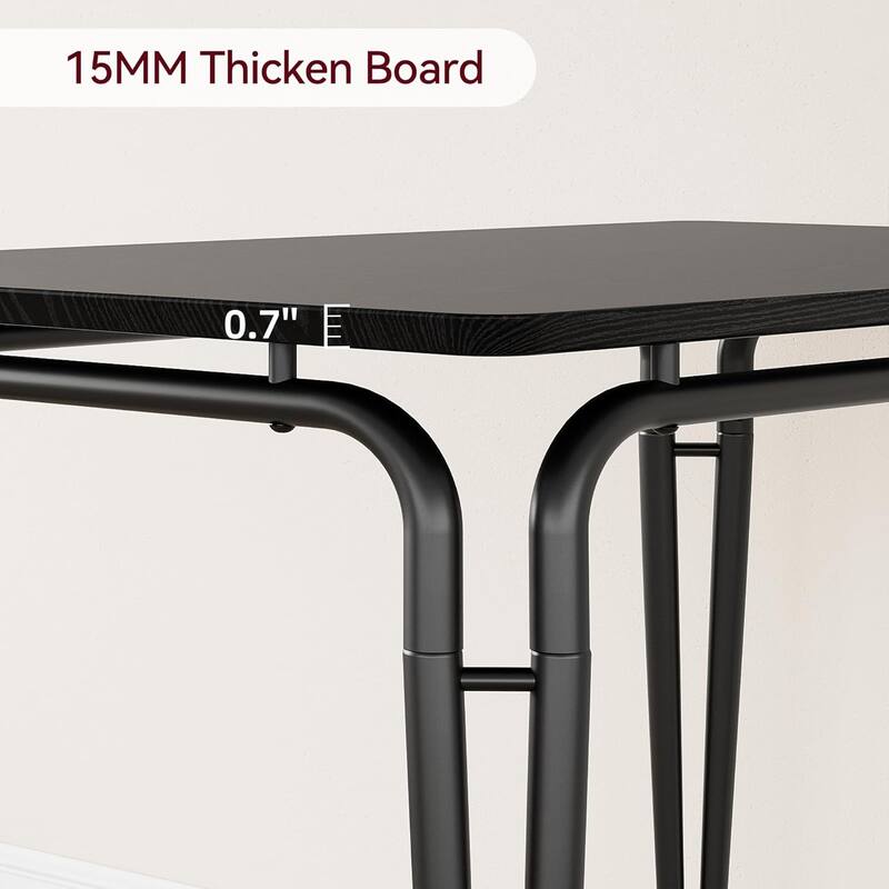 5-Piece Dining Table Set with Upholstered Chairs, Square Table with Metal Frame for Kitchen or Dining Room