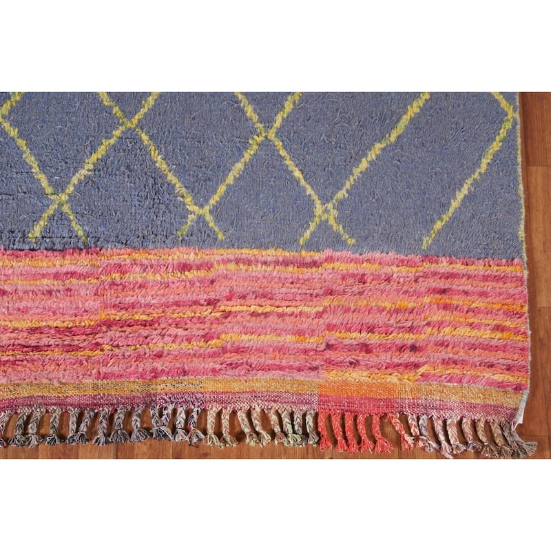 Trellis / Moroccan Style Area Rug Hand-Knotted Wool Carpet - 5'11" x 9'7"