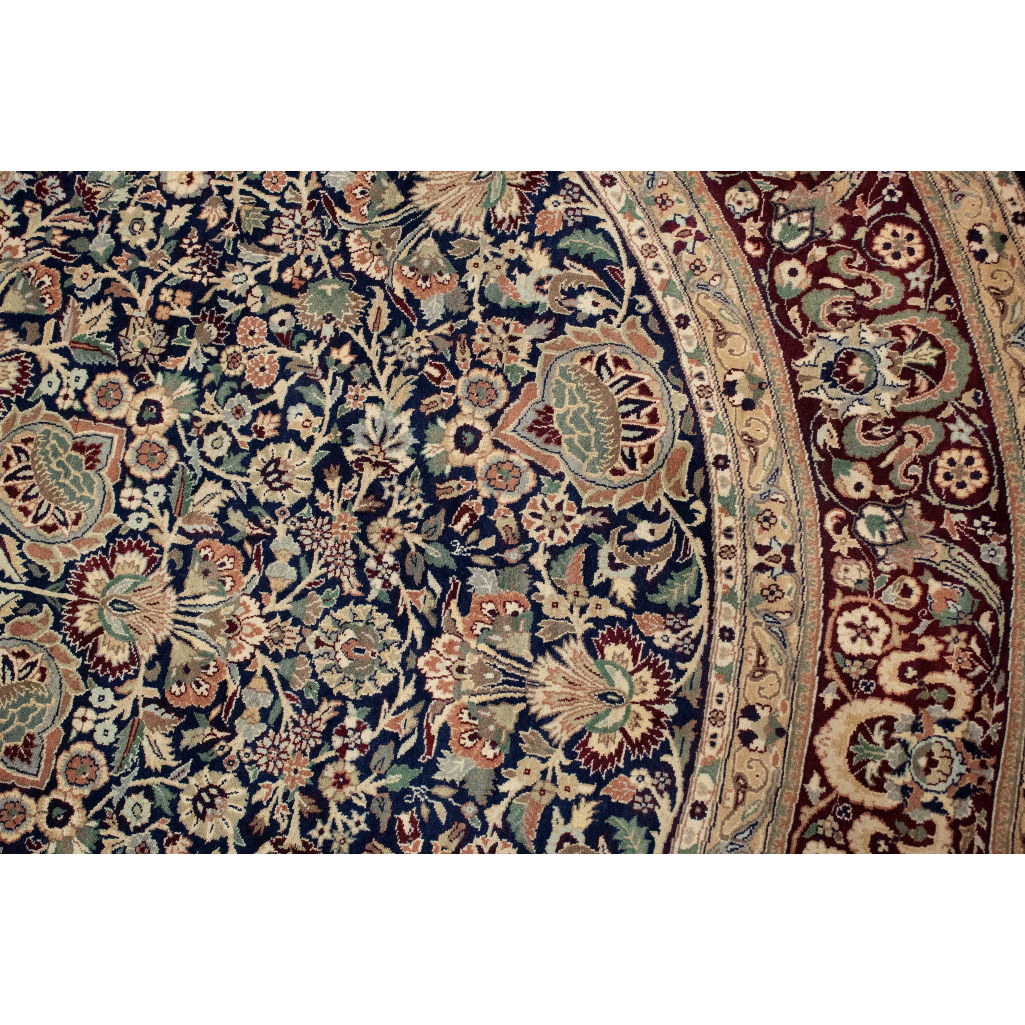 Noori Rug PakPersian Lahore Navy/Red Round Rug 8'2" x 8'3" On Sale