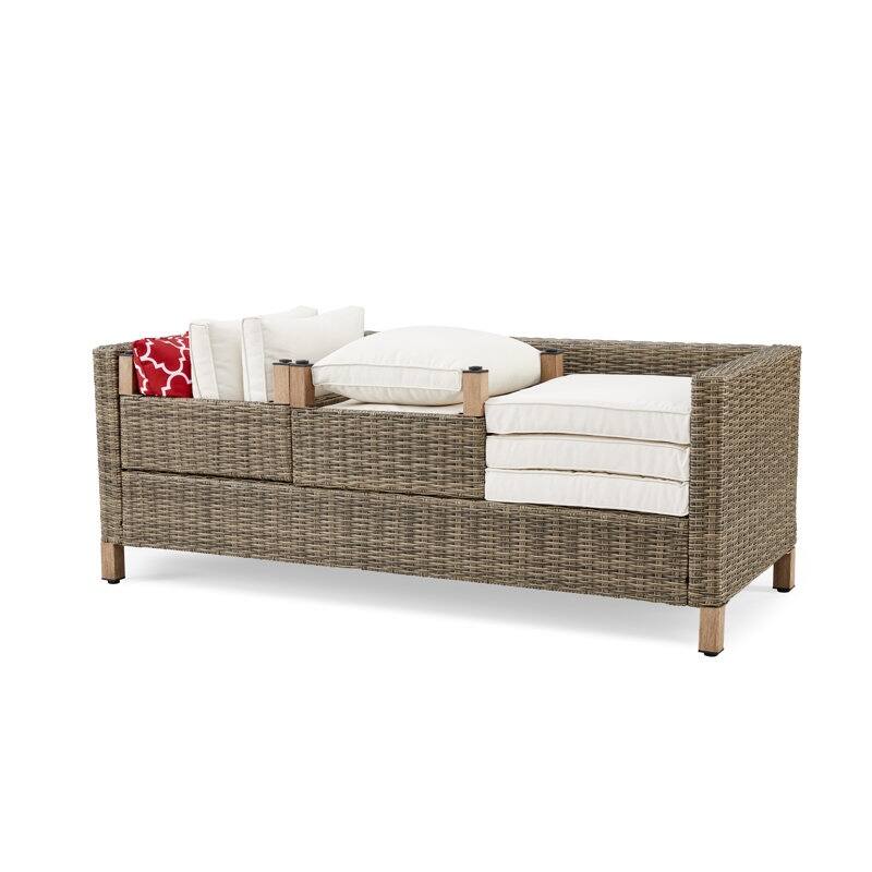 5-Piece Outdoor Wicker Patio Conversation Set