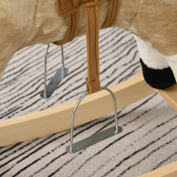 Qaba Kids Plush Ride On Rocking Horse Toy Cowboy Rocker With Fun Realistic Sounds For Child 3 8 Years Old Overstock 32191967