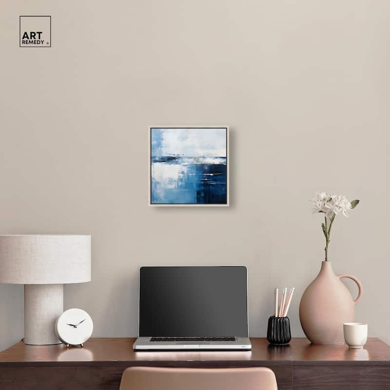 Layers of Blue Canvas by Art Remedy