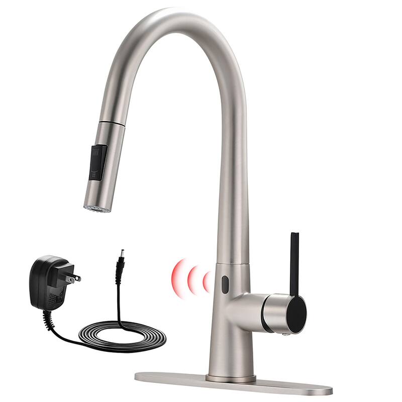 Touch-less Single Handle with Plate Modern Kitchen Sink Faucets