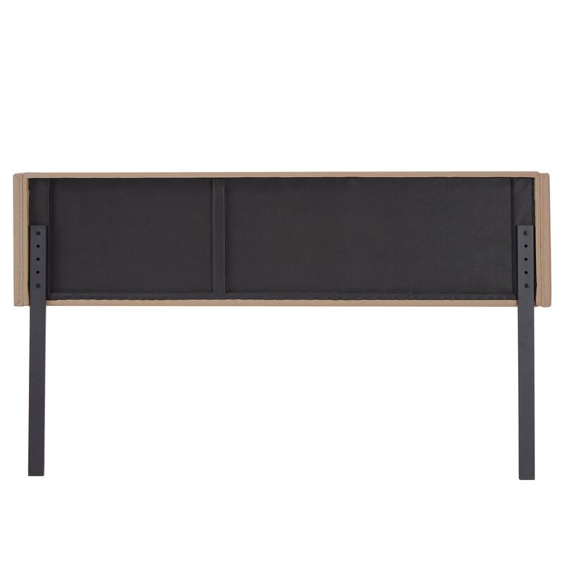 Javlergo Queen/King Size Adjustable Upholstered Headboard Modern Wingback Headboard with Double Nailhead Trimming