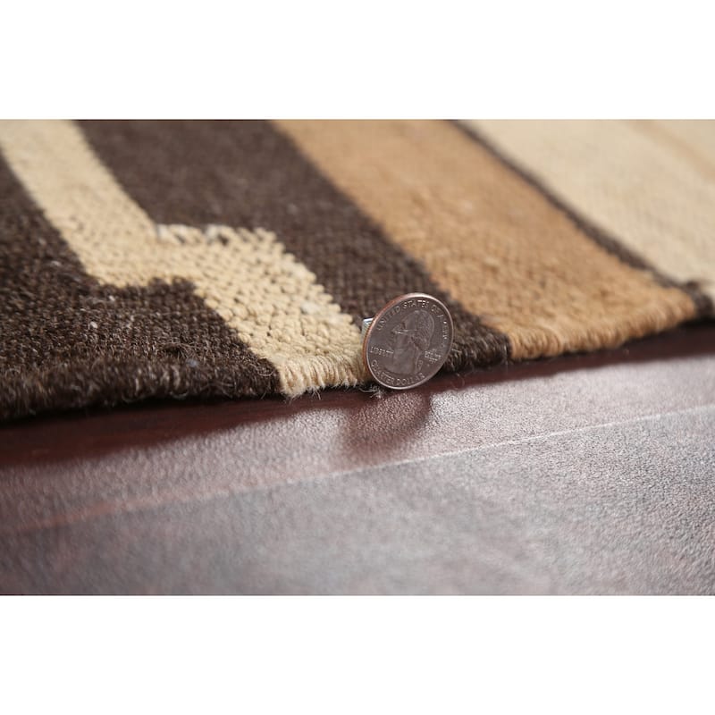 Geometric Tribal Natural Dye Kilim Oriental Area Rug Wool Flat-woven - 5'0" x 6'6"