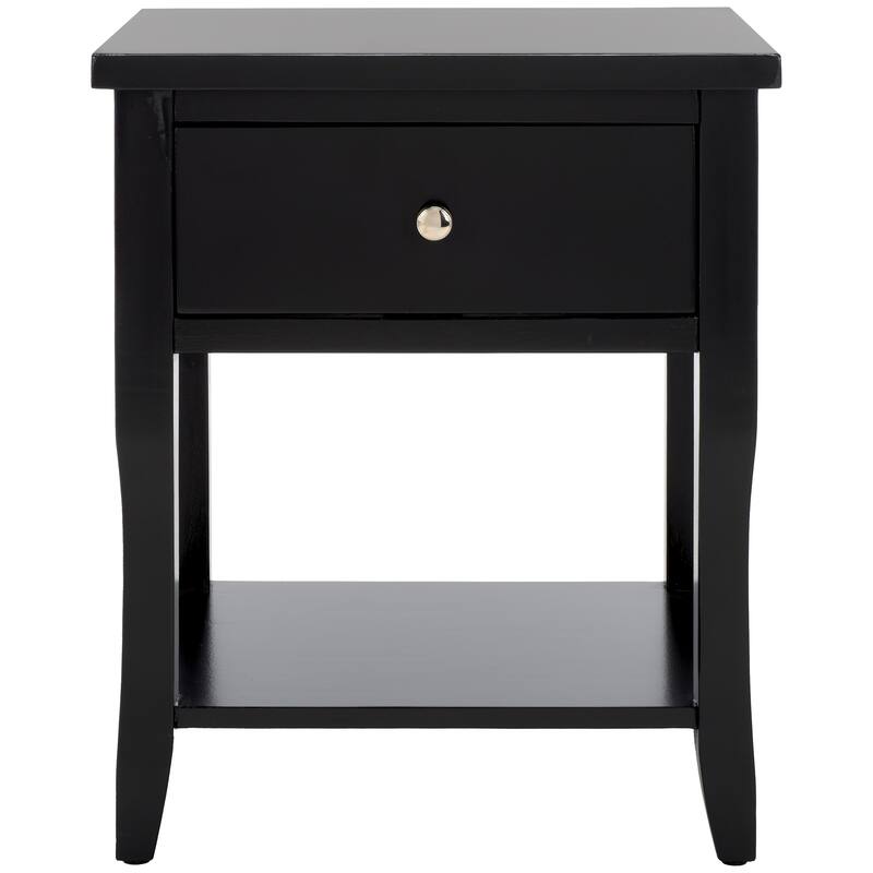 SAFAVIEH Martina Nightstand with Storage Drawer (Fully Assembled) - 18.1" x 15" x 22.2" - 18Wx15Dx22H - Black