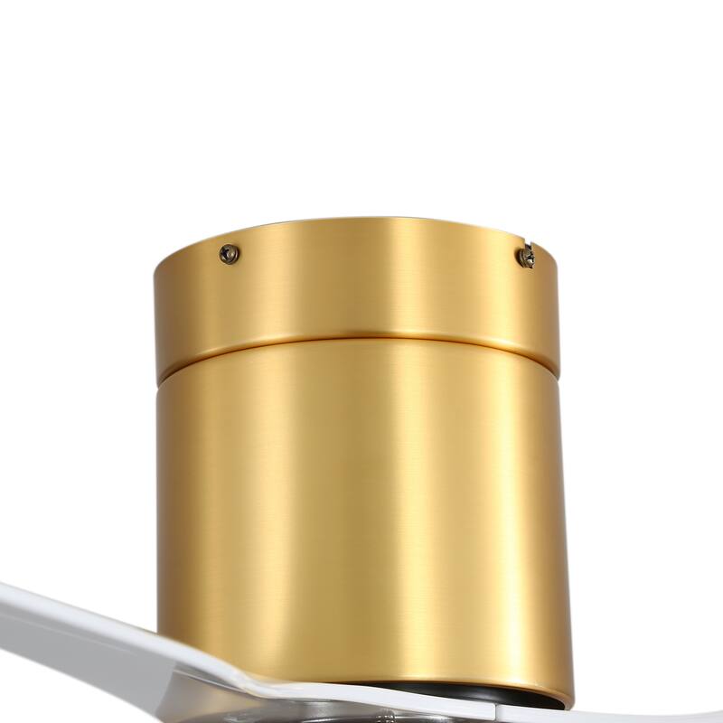 52 Inch Flush Mount LED Ceiling Fan with Lights Remote(3-Blade)