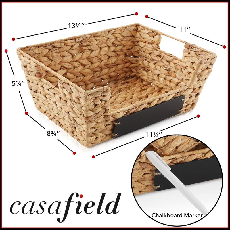 2pk Seagrass Water Hyacinth Pantry Baskets with Handles Wide Kitchen
