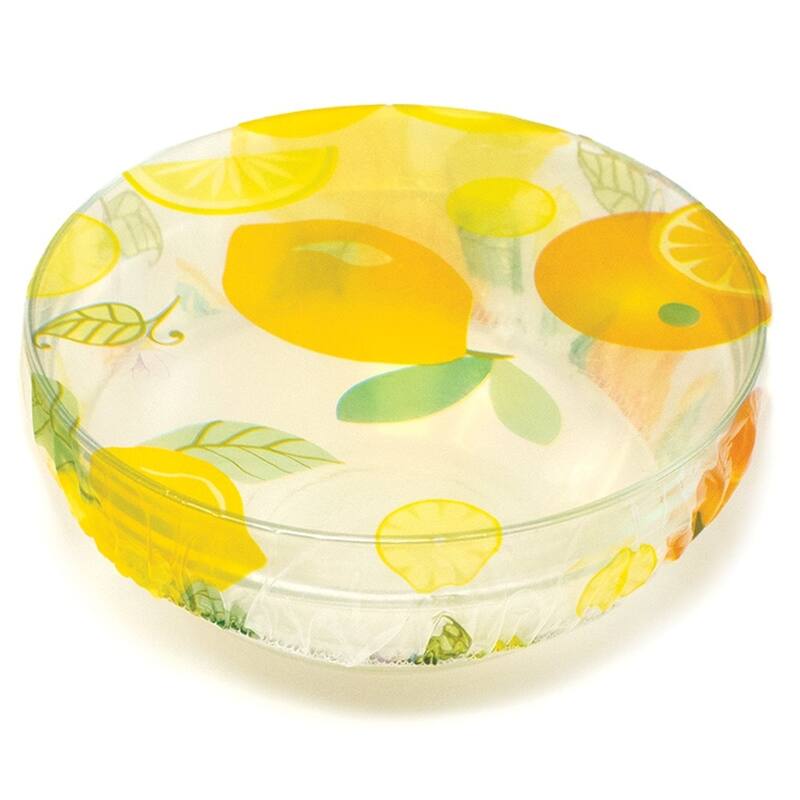 Norpro 6pc Set Citrus Pattern Reusable Elastic Decorative See Through Bowl Covers