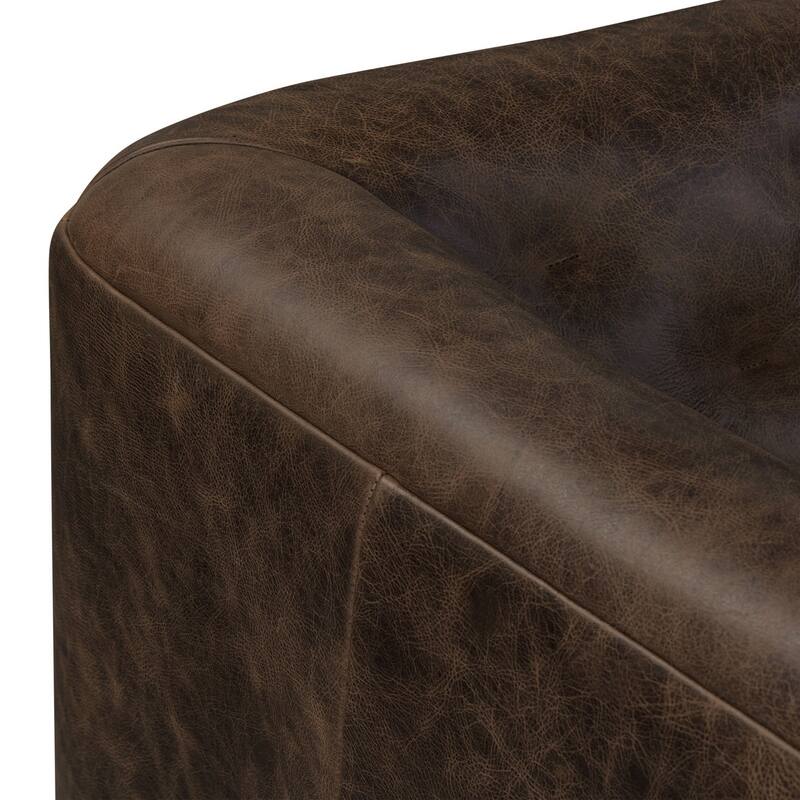 Poly & Bark Essex 86" Genuine Leather Pull-Out Convertible Sleeper Sofa