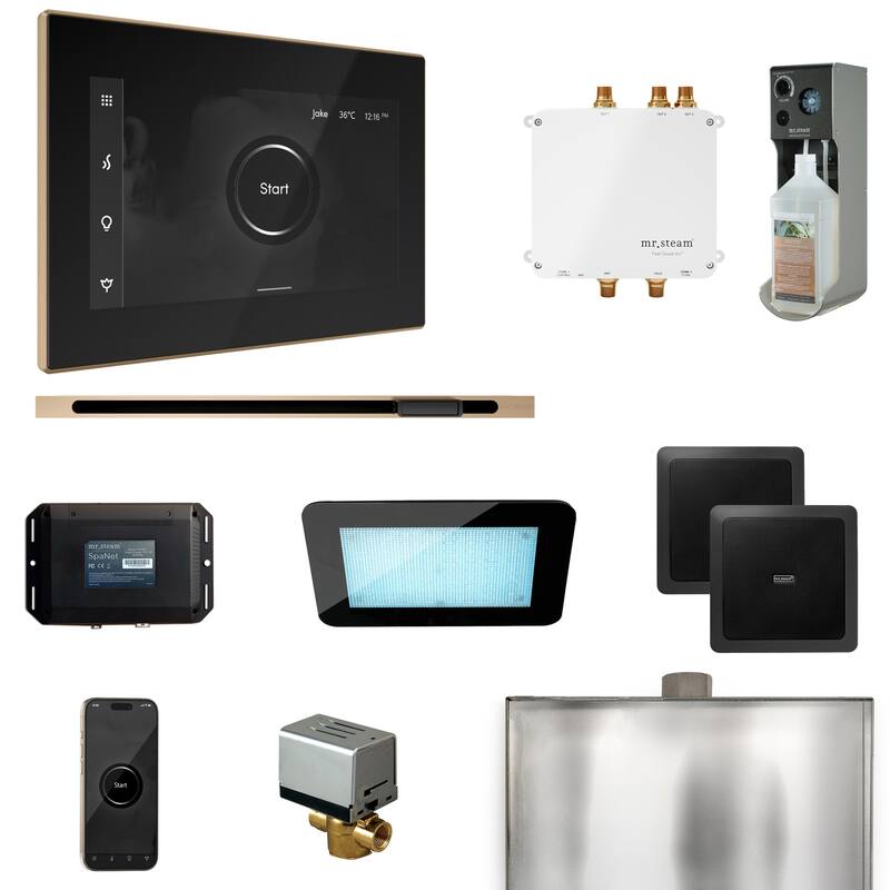 Mr Steam BLS1-L Bliss Linear Package Steam Shower Control Package with - Black / Brushed Bronze