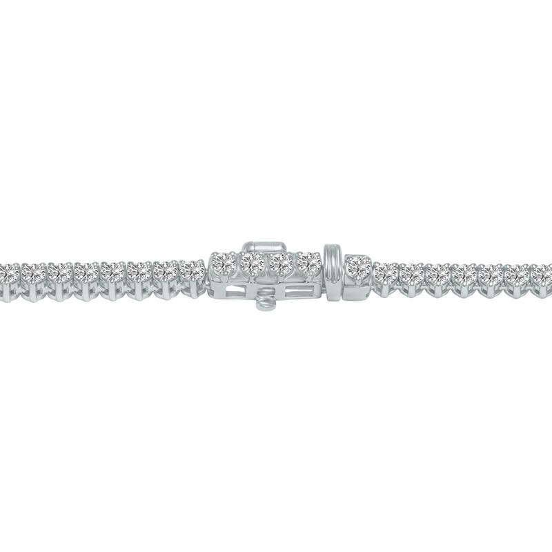 Marquee 10 Carat TW Graduated Lab Grown Diamond Tennis Necklace in 14K White Gold