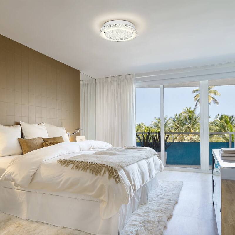 Crystal Ceiling Light LED Flush Mount Ceiling Light Dimmable Flush Mount Crystal Chandelier