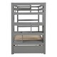 preview thumbnail 16 of 16, Twin Over Twin/King Size Extendable Bunk Bed with Trundle and Storage Stairs
