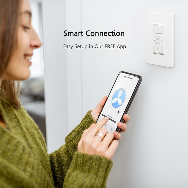 Smart Wi Fi AC Ceiling Fan Wall Switch 1 Gang Works with Alexa Google Home and Siri Carro