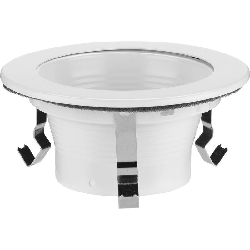 4 in. Satin White Recessed Step Baffle Trim for 4 in. Housing - Medium
