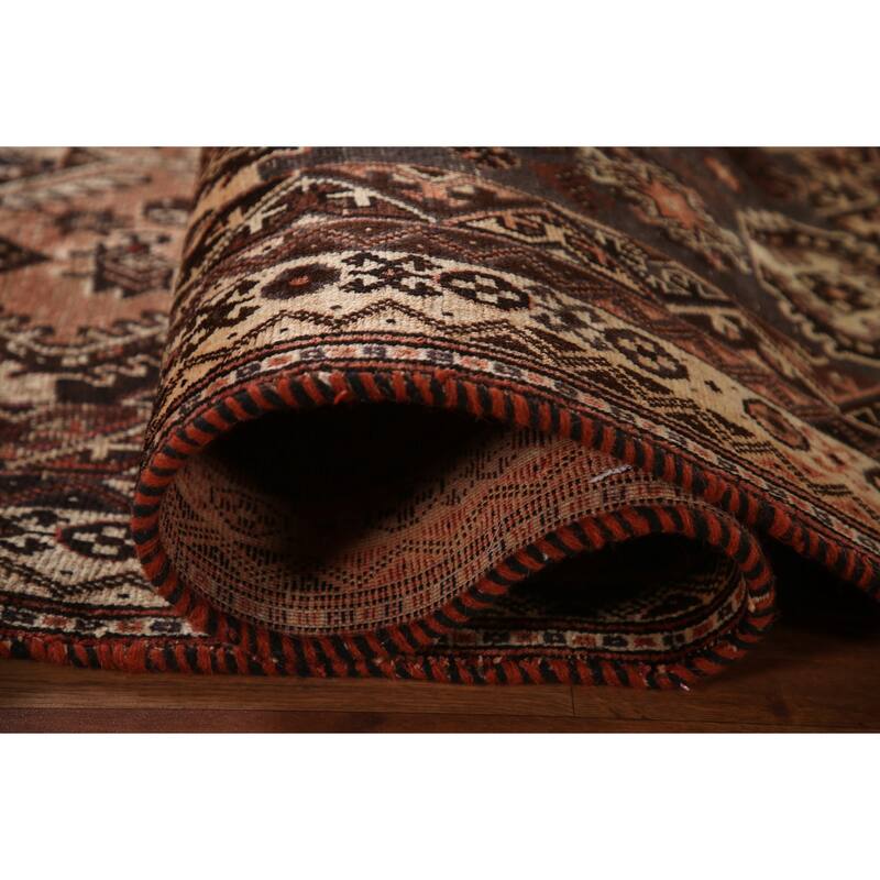 Tribal Shiraz Persian Vintage Area Rug Hand-Knotted Wool Carpet - 5'4"x 8'4"