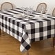 preview thumbnail 3 of 16, Cotton Tablecloth With Buffalo Plaid Design 65" x 104" - Black