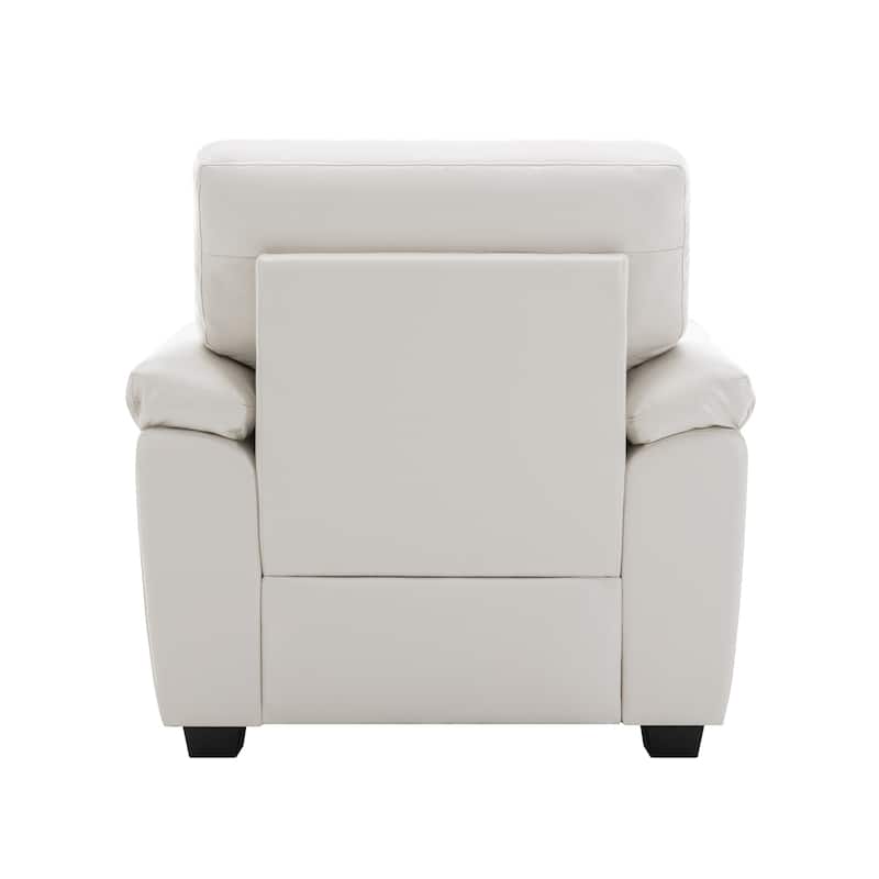 Morden Fort Upholstered Living Room Set, 2 Pieces, Faux Leather Chair, Sofa