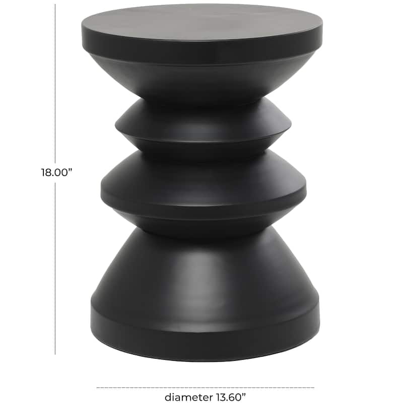 Metal Art Deco Inspired Side End Accent Table - Copper or Black - Roche River Decor