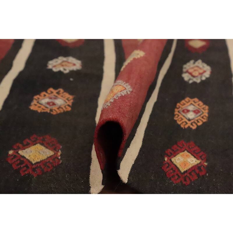 Hand Woven Oriental 100% Wool Carpet Southwestern Tribal Multi-Colored Kilim Area Rug - 9' 2'' X 6' 2''