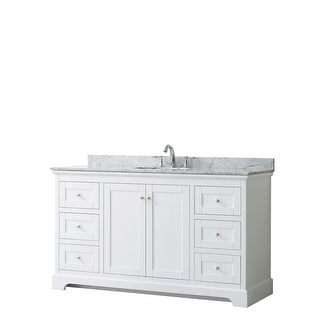 Avery 60-inch Single Vanity, Marble Top, Oval Sink, No Mirror
