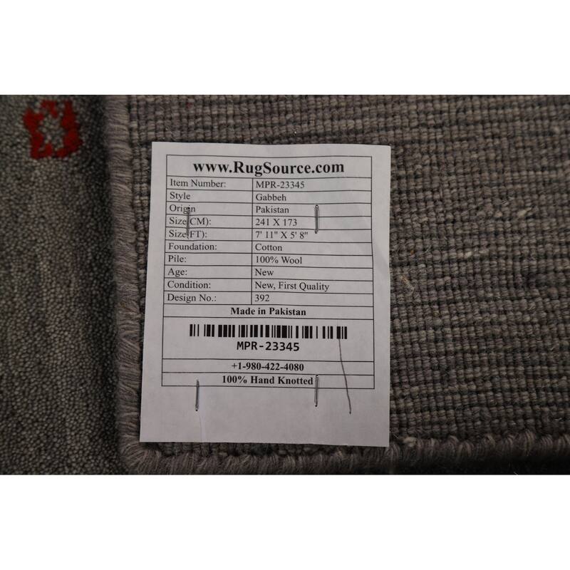 Gabbeh Tribal Area Rug Handmade Wool Carpet - 5'8" x 7'11"