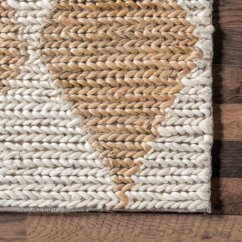 Nuloom Chaya Diamond Striped Jute Blend Area Rug