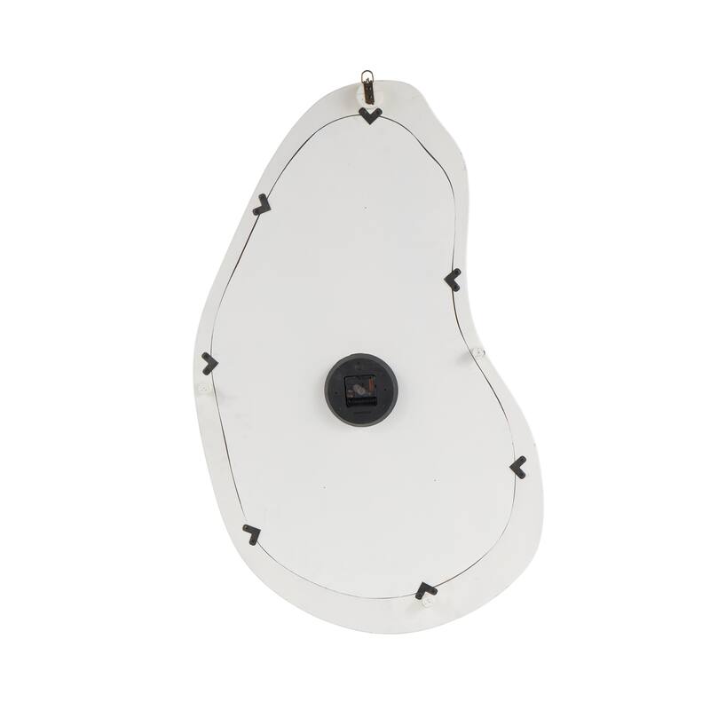 Wooden Abstract Wavy Wall Clock with Roman Numerals - White - Roche River Decor