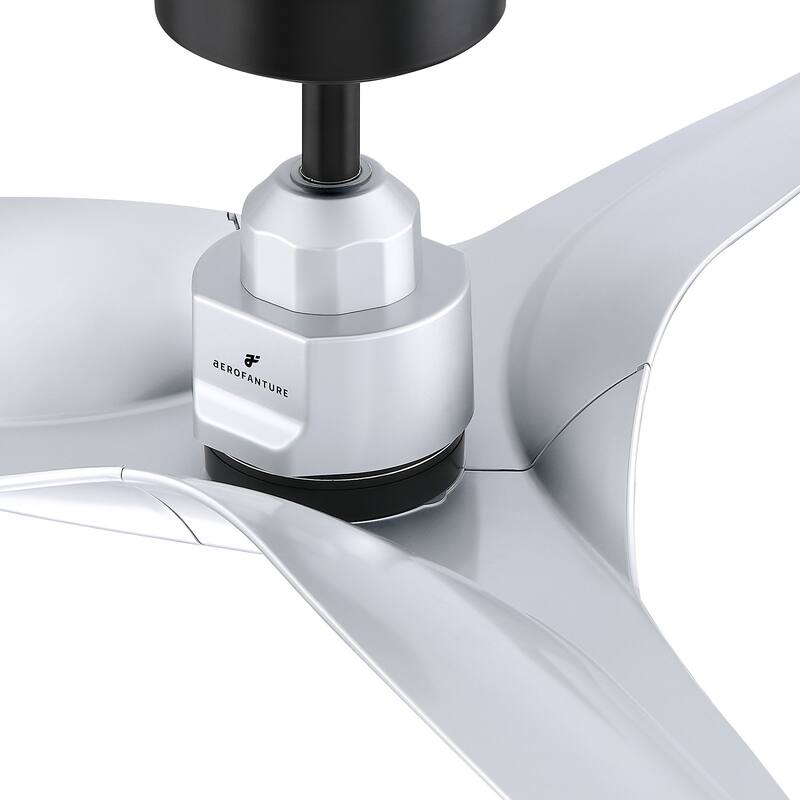 52" Modern Silver ABS 3-Blade Outdoor Ceiling Fan without Light