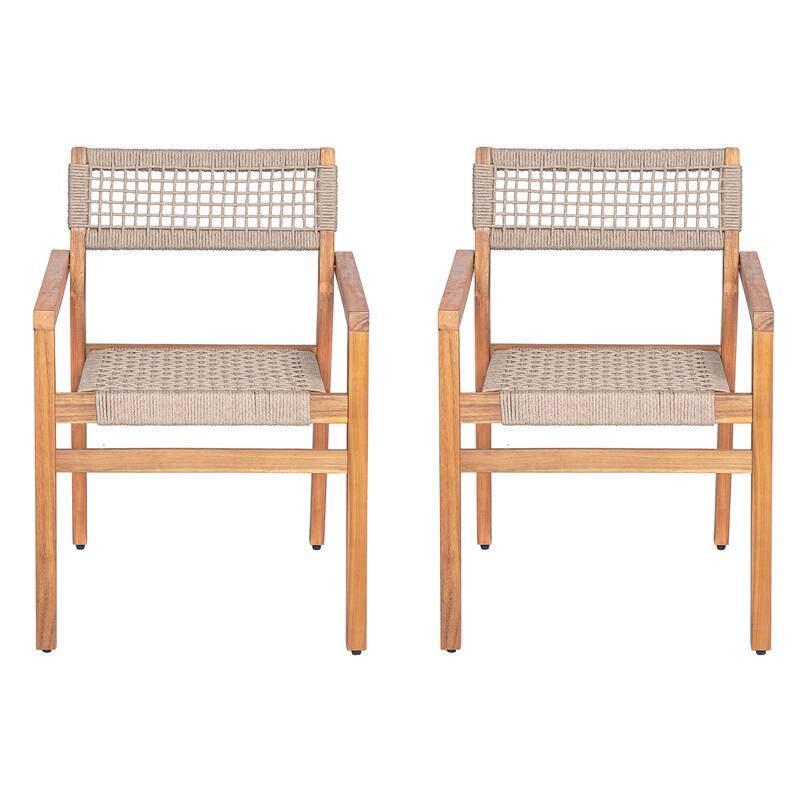 Christopher Knight Home - Lyla Outdoor Rope Woven Acacia Dining Chair Set (Only chair)