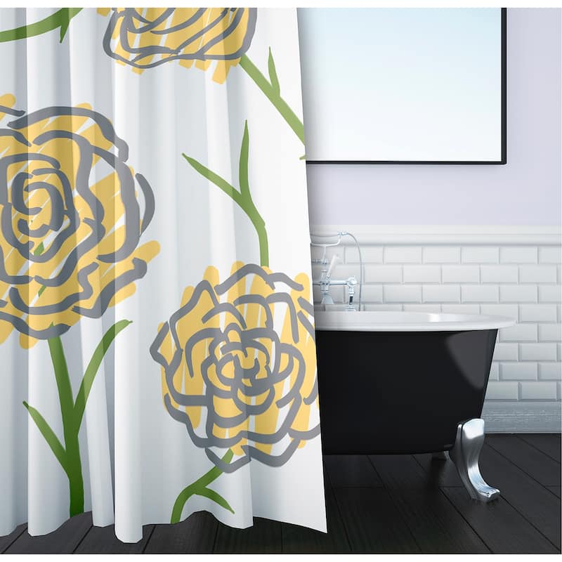 71 x 74inch Spring Floral 1 Floral Print Shower Curtain Bed Bath