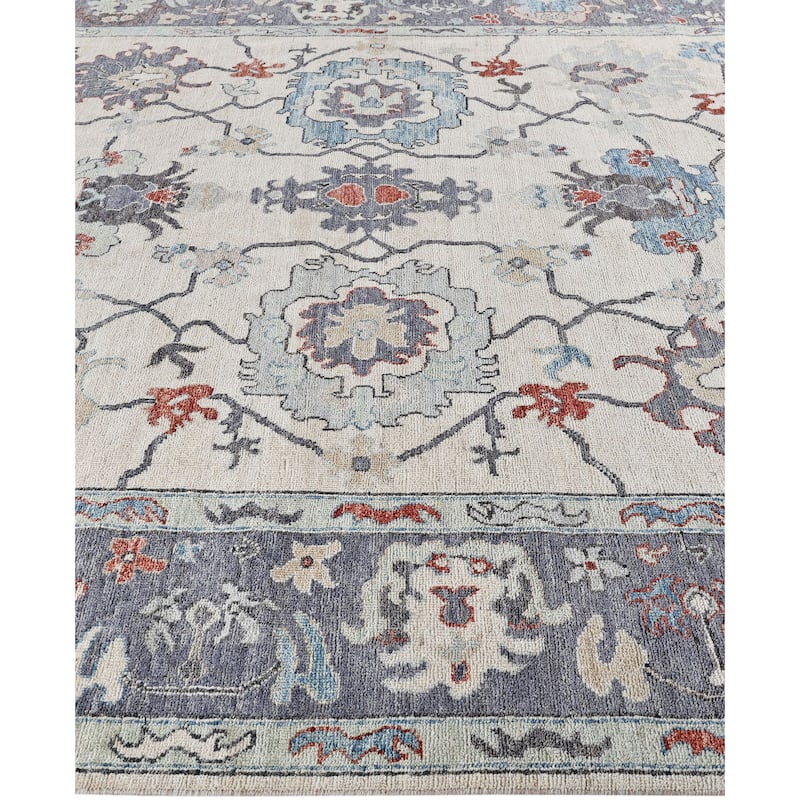 Oushak One-of-a-Kind Hand-Knotted Area Rug - Ivory - 8' 0" x 9' 10"