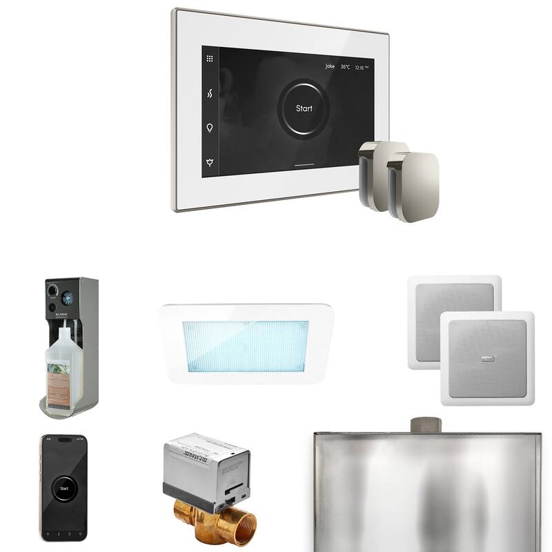 Mr Steam XDRM2X Xdream Max Package Steam Shower Control Package with - White / Polished Nickel