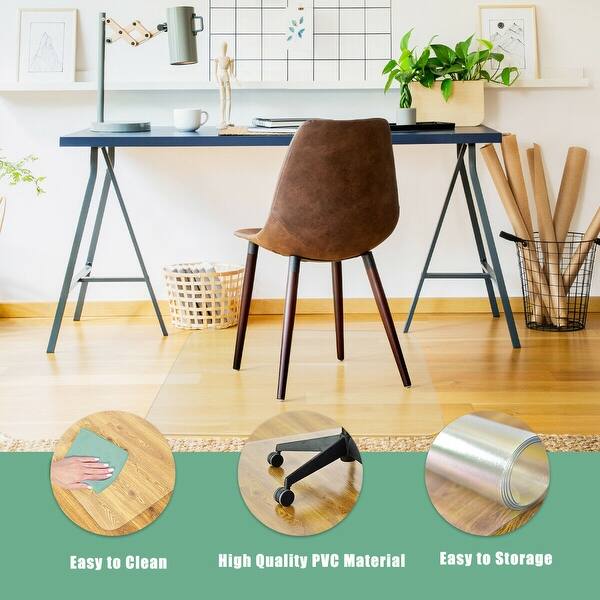 Shop Costway 47 X 47 Pvc Chair Floor Mat Home Office Protector