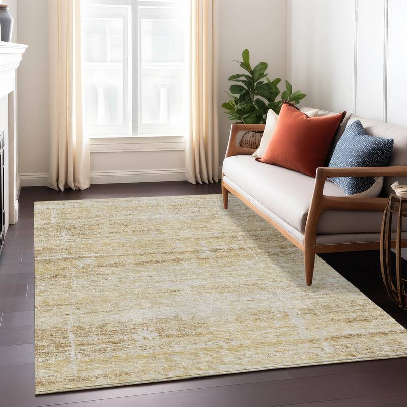 Machine Washable Indoor/ Outdoor Chantille Solid Ombre Rug