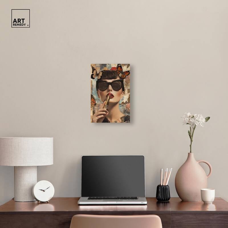 Iconic Lady Butterfly Collage II Canvas by Art Remedy, Gallery Wrapped