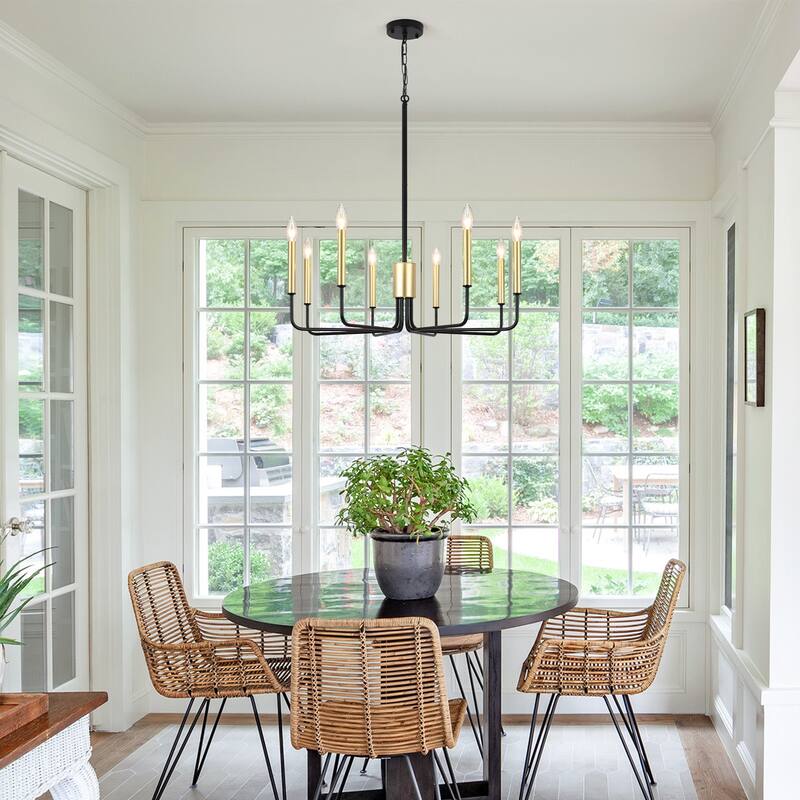 8-Light 29.52-inch Farmhouse Candle Chandelier for Foyer Kitchen Bedroom