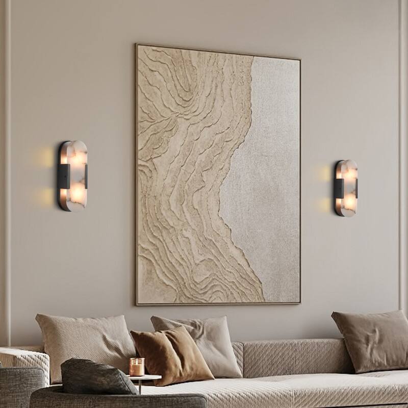 KAYLA Dimmable LED Polished Wall Sconce With Alabaster Shade (Set Of 2)
